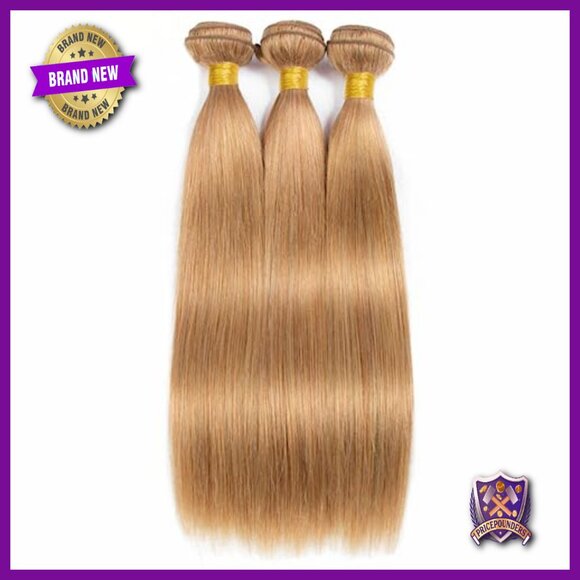 Straight Human Hair Extensions 3 Bundles Brazilian Remy 10 12 14 Inch
